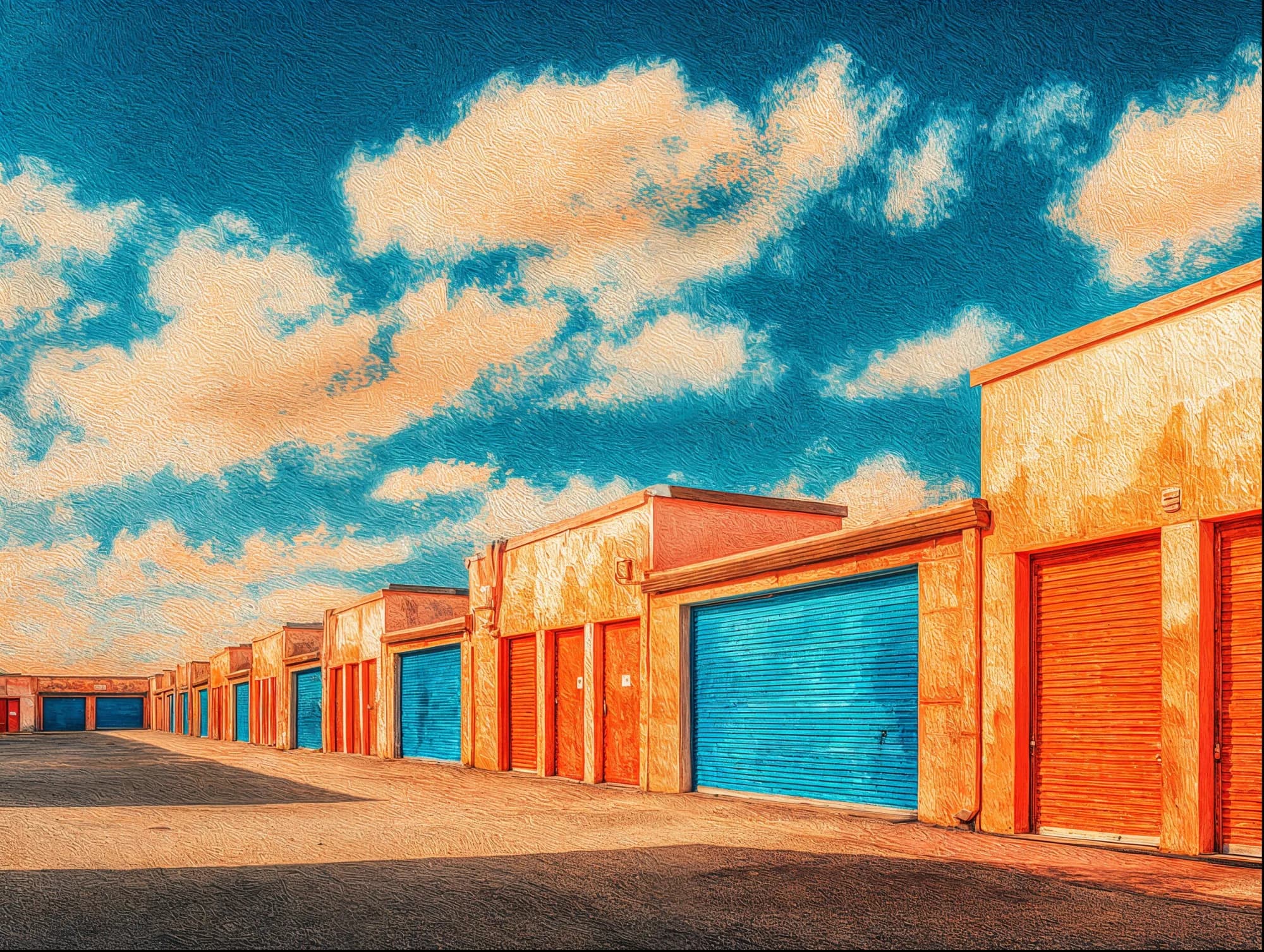 Person exploring storage units
